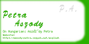 petra aszody business card